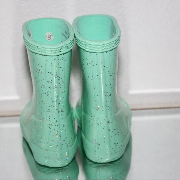 Hunter Kids Sparkle Glitter Rain Boots - Mint UK 4 Toddler - Picture 4 of 7